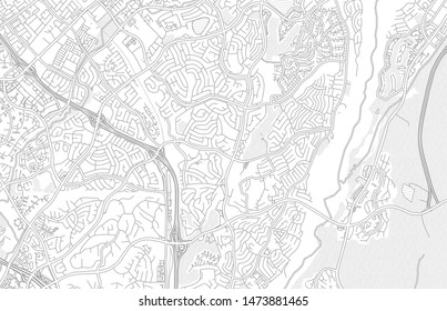 Mission Viejo, California, USA, bright outlined vector map with bigger and minor roads and steets created for infographic backgrounds.