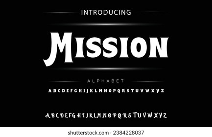 Mission Vintage decorative font  with label design and background pattern