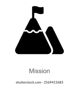 Mission and vision icon concept