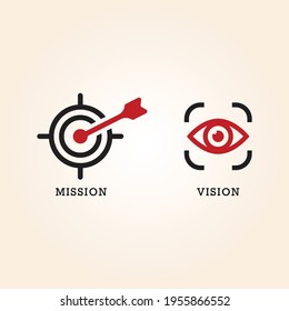 vector de diseño de icono de visión de misión 