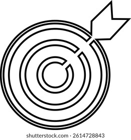 mission vision icon, value company purpose, strategic target, thin line symbol Modern flat design. Abstract. Purpose business concept. contain target icon achieve somethin g transparent background