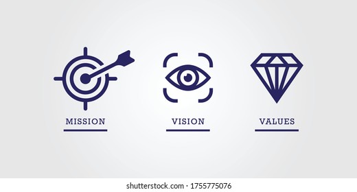 mission vision value icon design vector 