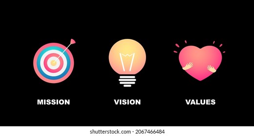 Mission, vision and values business illustration