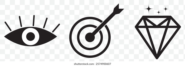 Mission, vision, values, graphic design template. eps 10 on transparent background. eps 10.