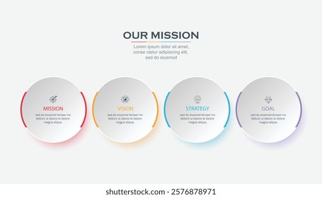 Mission vision values graphic design templateeps 10 on white background	