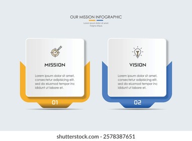 Mission, vision, values, graphic design template.eps 10 on white background, Can be used for presentation workflow layout, banner, process, diagram, flowchart, infographic, annual report.