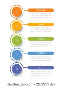 Mission, vision, values, graphic design template.eps 10 on white background,