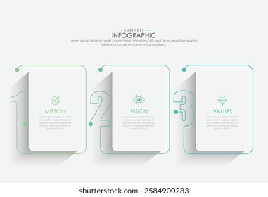 Mission vision values graphic design template eps 10 on white background	