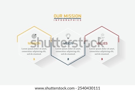 Mission, vision, values, graphic design template. eps 10 on white background	