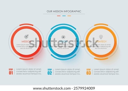Mission vision values graphic design templateeps 10 on white background
