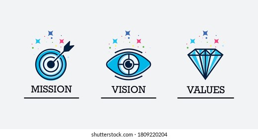 Mission Vision Values Icon Design Vector Illustration For Multiple Use 