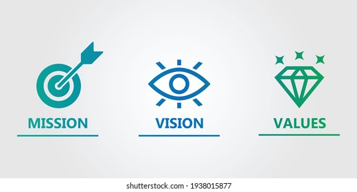 Mission Vision Values Icon Design 