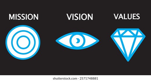Mission vision values icon design vector for multiple use.