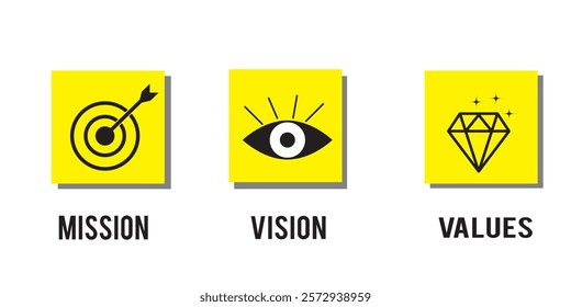 Mission vision values icon design. Organization mission vision values icon design vector.