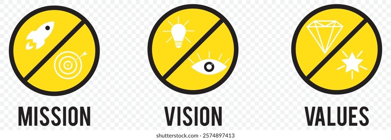 Mission vision values icon design. Organization mission vision values icon design vector. vector illustration isolated on white background. eps 10.