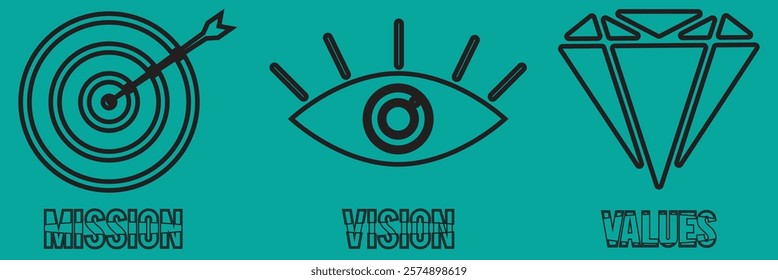 Mission vision values icon design. Organization mission vision values icon design vector. vector illustration isolated on transparent background. eps 10.