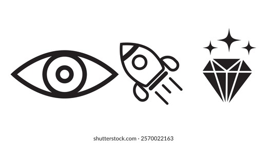 Mission vision values icon design.Organization mission vision values icon design vector. vector illustration isolated on white background.