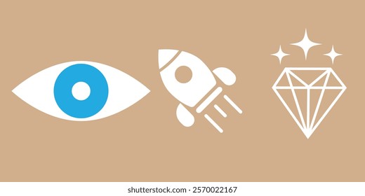 Mission vision values icon design.Organization mission vision values icon design vector. vector illustration isolated on white background.