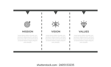 Mission vision values icon design.Organization mission vision values icon design vector EPS 10