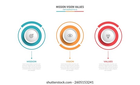 Mission vision values icon design.Organization mission vision values icon design vector EPS 10