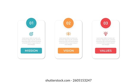 Mission vision values icon design.Organization mission vision values icon design vector EPS 10