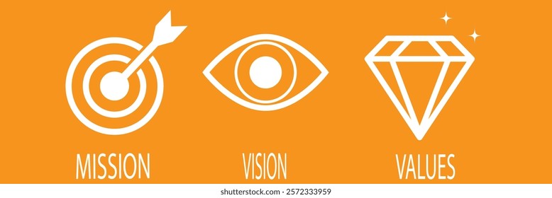 Mission, Vision and Values icon. Organization mission. Success and growth concepts.Colorful Unique designs. EPS10