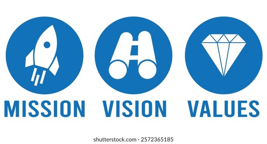 Mission vision values icons. Mission vision values icons vector illustration eps 10.