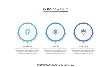 Mission Vision und Werte Infografik Design Vorlage mit 3 Option