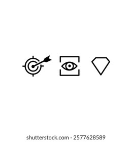Mission vision values ​​icon. Organization vision mission values ​​ vector design