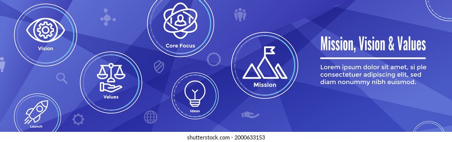 Mission Vision and Values Web Header and Icon Set
