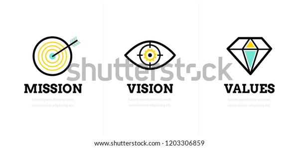 Mission Vision Values Web Page Template Stock Vector (royalty Free 