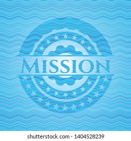 Mission water style emblem. Vector Illustration. Detailed.