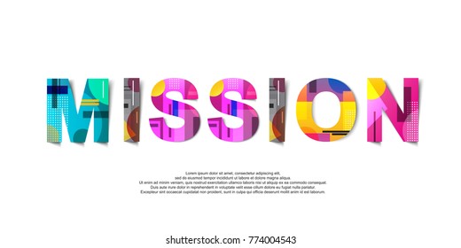 
Mission word creative design Concept . Modern Vector Illustration concept of word Mission 