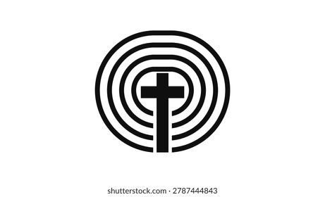 missionaries symbol, black isolated vector silhouette