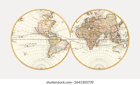 Missionary map religious, vintage vector element.