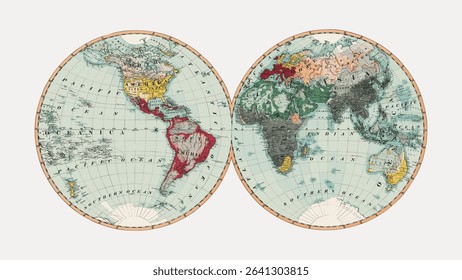 Missionary map religious, vintage vector element.