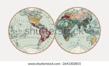 Missionary map religious, vintage vector element.