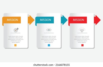 Mission,vision,values graphic design template.on white backgruond.