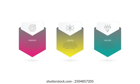 Mission,vision,values,graphic design template.eps 10 on white backgruond