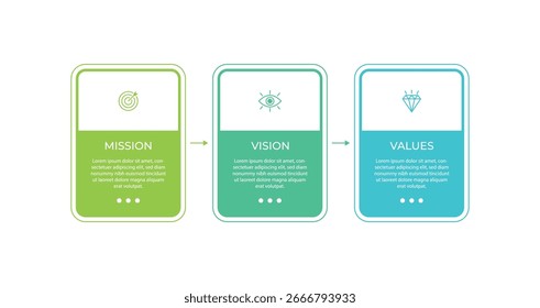 Mission,vision,values,graphic design template.eps 10 on white backgruond