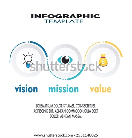 Mission,vision,values,graphic design template.eps 10 on white backgruond