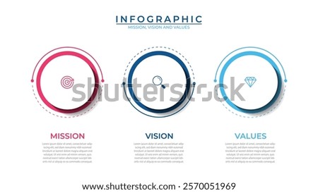 Mission,vision,values,graphic design template.eps 10 on white backgruond
