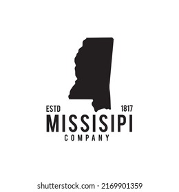 Missisippi State Map Outline Vector Logo Stock Vector (Royalty Free