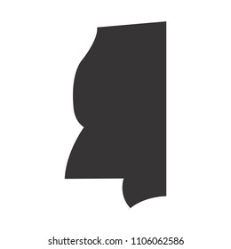 Mississipi map. Simple black map. Vector eps 08. State of US America Maps.