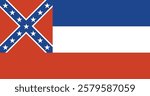 Mississippi (1894-1906) Flag Vector Illustration Premium Quality