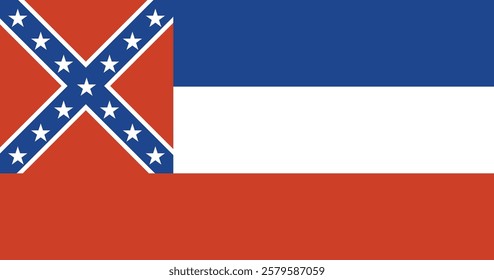 Mississippi (1894-1906) Flag Vector Illustration Premium Quality