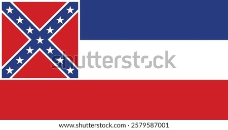 Mississippi (1996-2001) Flag Vector Illustration Premium Quality