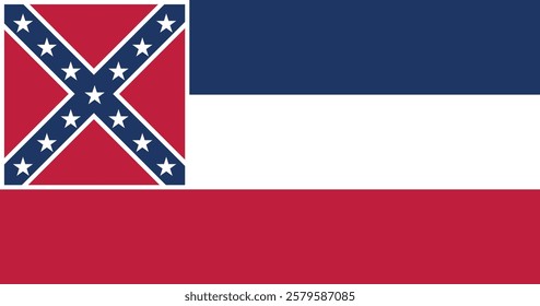 Mississippi (2001-2020) Flag Vector Illustration Premium Quality