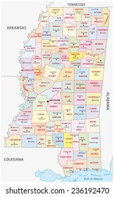 mississippi administrative map 