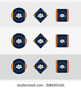 Mississippi flag icons set, vector flag of Mississippi. Three versions of icon.